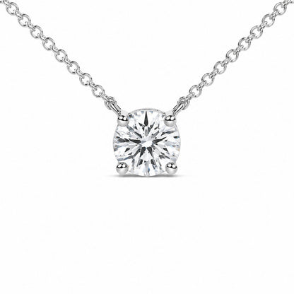 14K White Gold 1.00 Cttw Lab Grown Diamond Solitaire Pendant