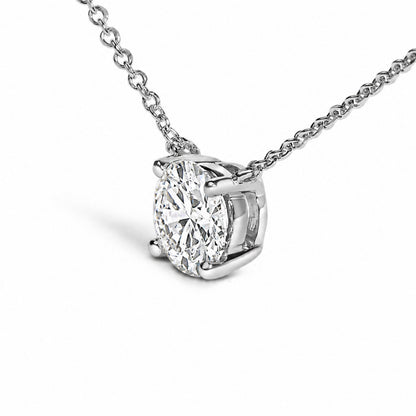 14K White Gold 1.00 Cttw Lab Grown Diamond Solitaire Pendant