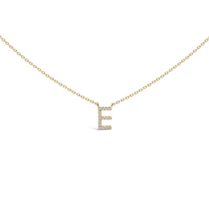 10K White Gold Diamond Accent "A" Block Initial Pendant Necklace