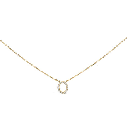 10K White Gold Diamond Accent "A" Block Initial Pendant Necklace