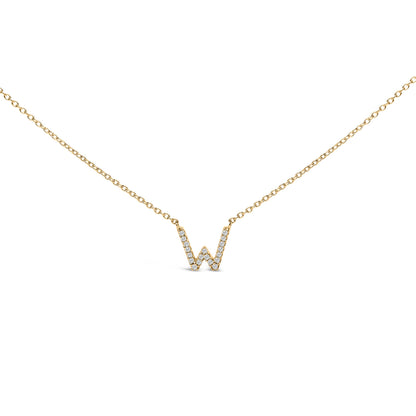 10K White Gold Diamond Accent "A" Block Initial Pendant Necklace