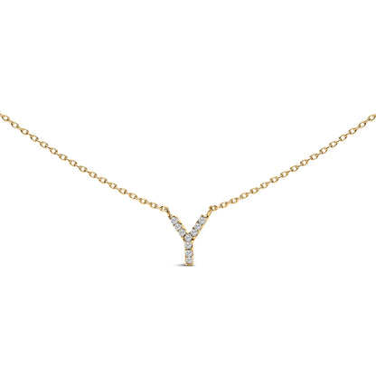 10K White Gold Diamond Accent "A" Block Initial Pendant Necklace