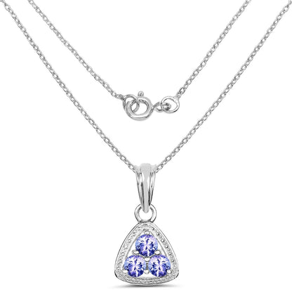 0.69 Carat Genuine Tanzanite .925 Sterling Silver Pendant