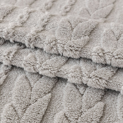 Thick Cozy 3D Cable Sofa Throw Cover, Plush Jacquard Warm Fleece Throw Blanket