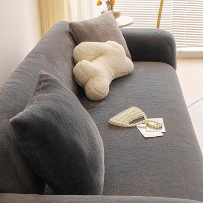 Soft Plush Warm Sofa Cover Stretchable Cozy Velvet Couch Protector for Fall & Winter