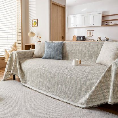 Couch Cover Blanket Couch Covers for Most Shape Sofas Washable Durable Sofa Throw Cover with Tassels
