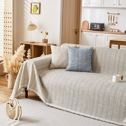 Couch Cover Blanket Couch Covers for Most Shape Sofas Washable Durable Sofa Throw Cover with Tassels