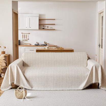 Couch Cover Blanket Couch Covers for Most Shape Sofas Washable Durable Sofa Throw Cover with Tassels