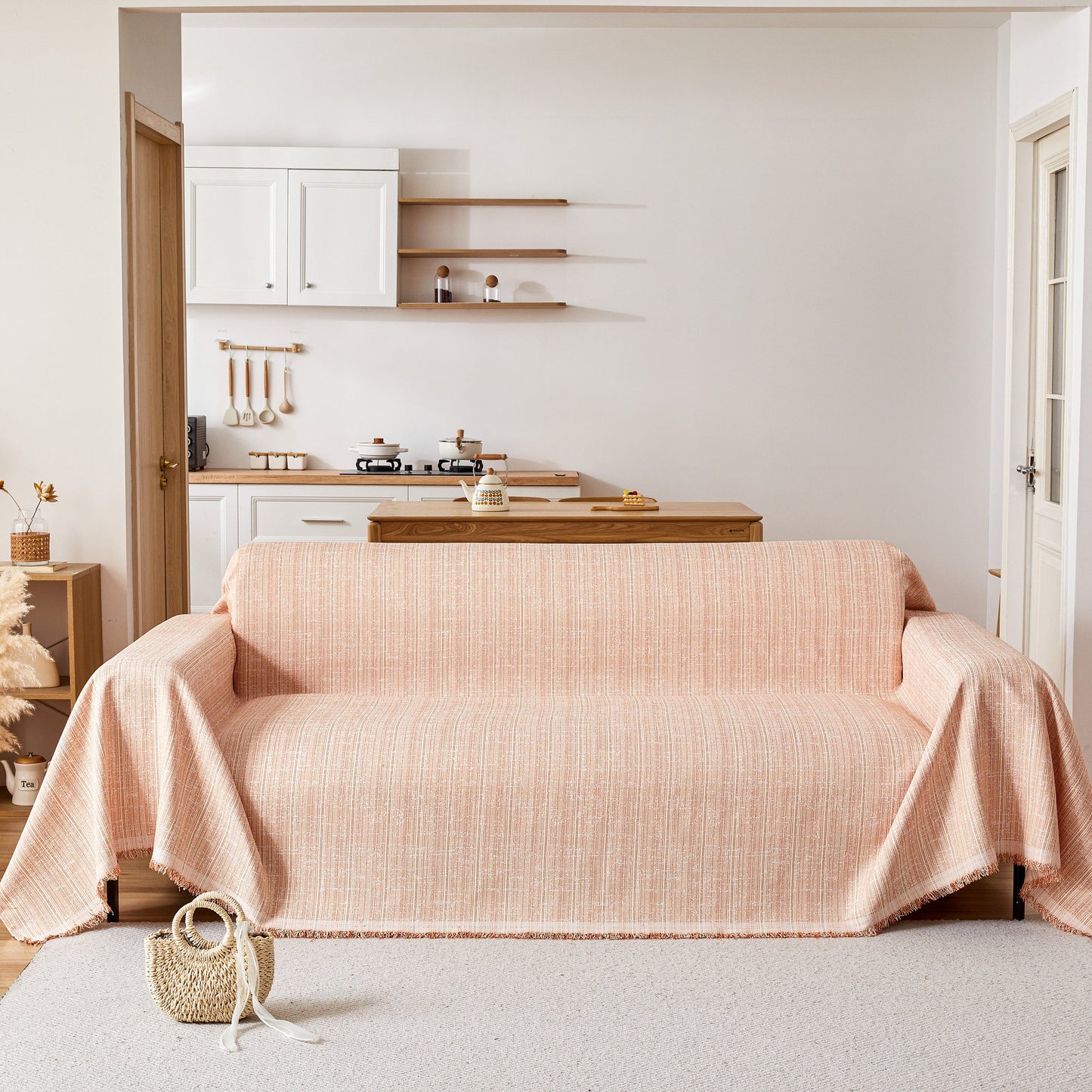 Couch Cover Blanket Couch Covers for Most Shape Sofas Washable Durable Sofa Throw Cover with Tassels