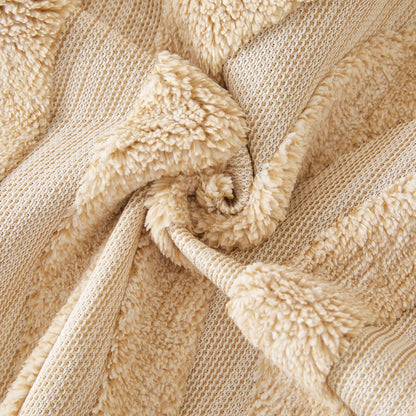 Cozy Plush Sofa Topper with Raised Wave Texture, Non-Slip Furniture Protector Cover