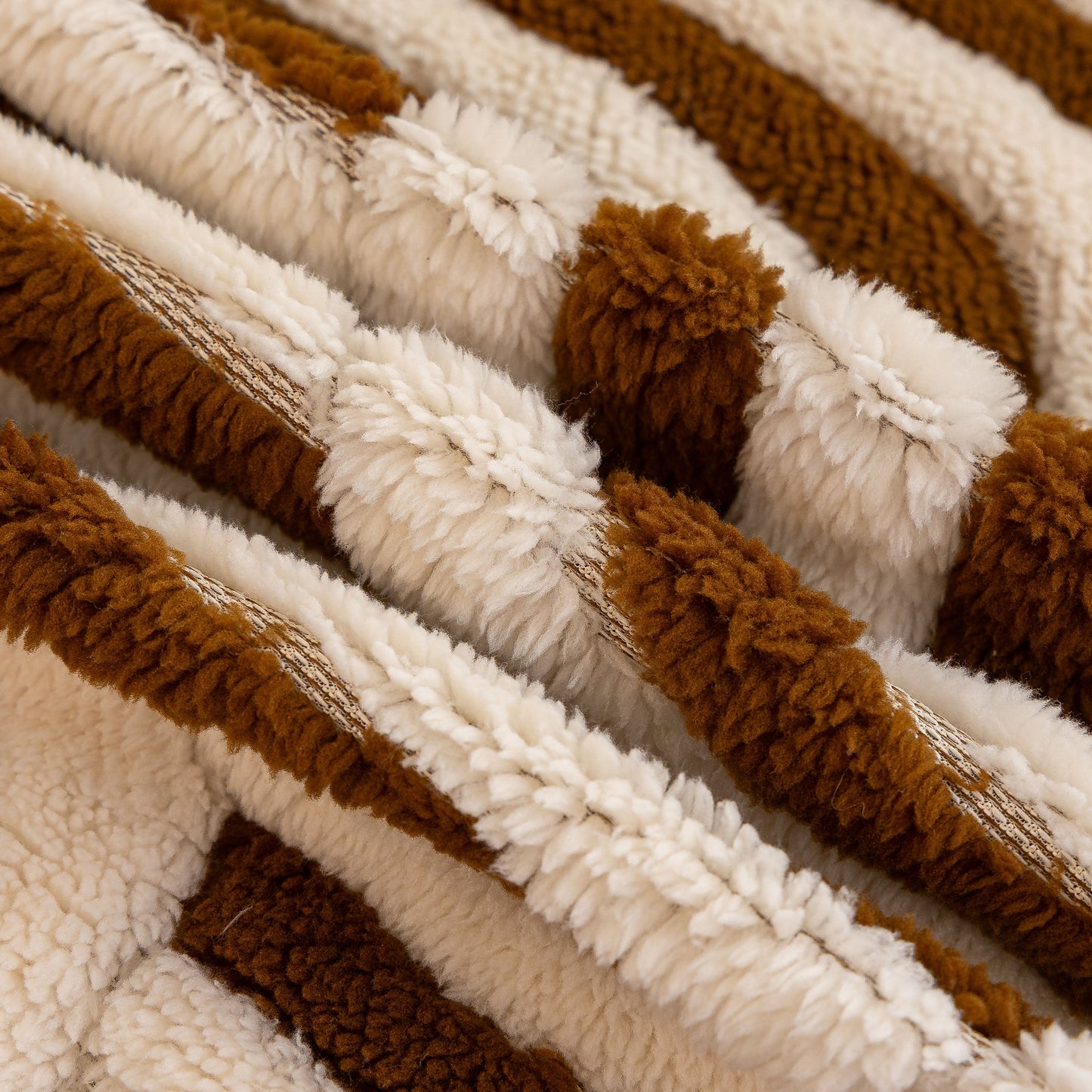 Plush Sherpa Sofa Throw Cover for Sectional, Jacquard Wave Throw Furniture Protector