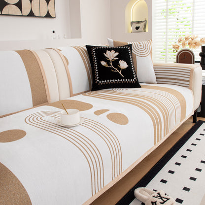 Modern Geometric Sofa Cover - Thick Woven, Pet Friendly, Stylish Couch Protector