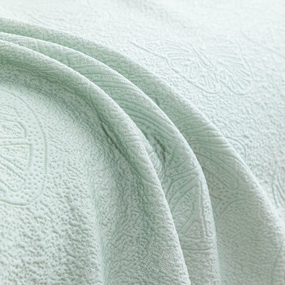 Cooling Embossed Botanical Couch Cover, Soft Ice Silk Furniture Protector for Sofa