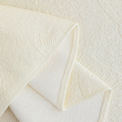 Cooling Embossed Botanical Couch Cover, Soft Ice Silk Furniture Protector for Sofa