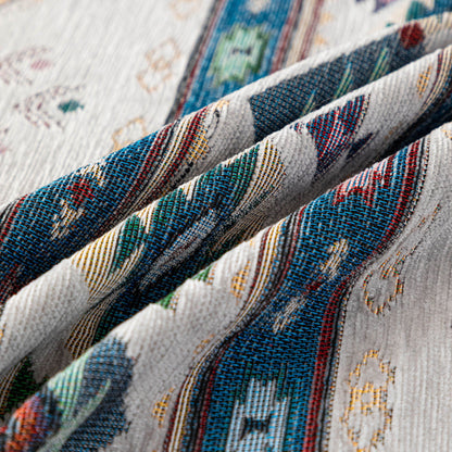 Southwestern Boho Woven Tribal Sofa Cover Blanket, Rustic Farmhouse Couch Throw Cover