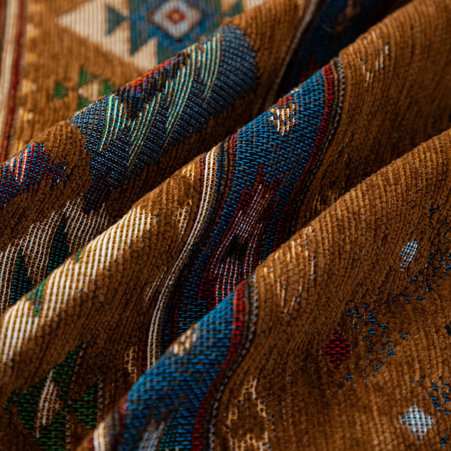 Southwestern Boho Woven Tribal Sofa Cover Blanket, Rustic Farmhouse Couch Throw Cover