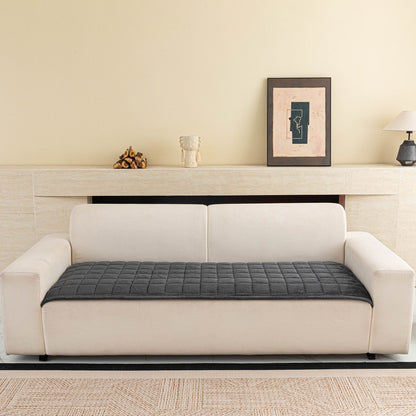 Quilted Corduroy Couch Topper, Non-Slip Soft Padded Sofa Protector for Pets & Kids