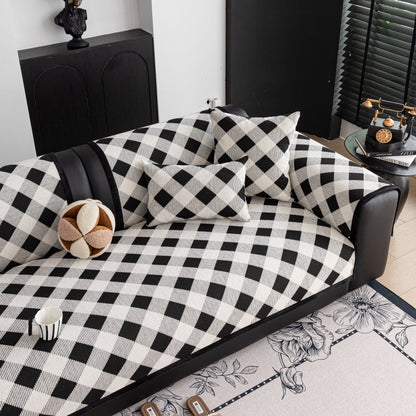Non-Slip Chenille Sofa Slipcover Modern Geometric Sofa Protector Fits Most Sofas