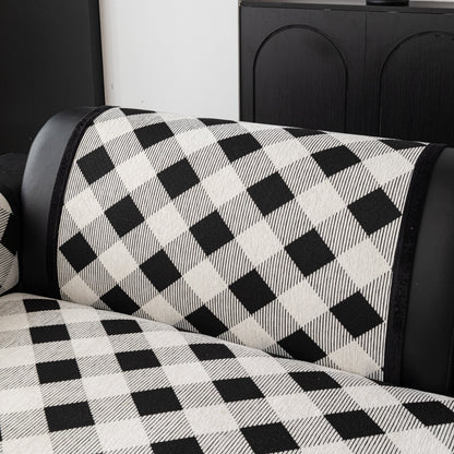 Non-Slip Chenille Sofa Slipcover Modern Geometric Sofa Protector Fits Most Sofas