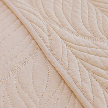 Leaf Vein Textured Cotton Quilted Sofa Slipcover, Non-Slip Modular Couch Covers