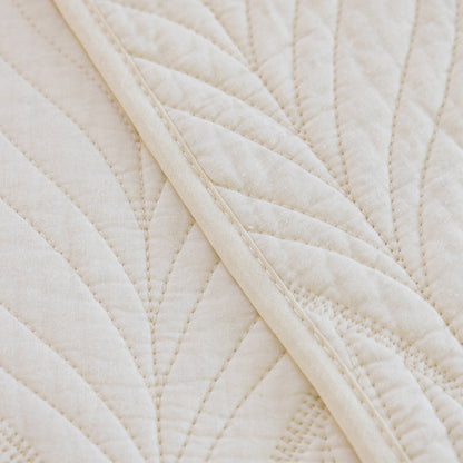 Leaf Vein Textured Cotton Quilted Sofa Slipcover, Non-Slip Modular Couch Covers