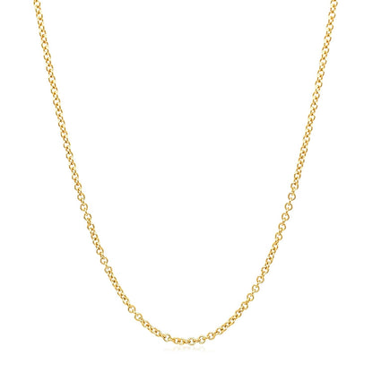 14k Yellow Gold Round Cable Link Chain 1.5mm