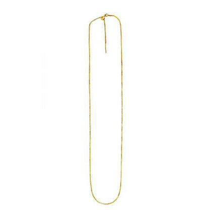 Endless Adjustable Box Chain in 14k Yellow Gold (0.95 mm)