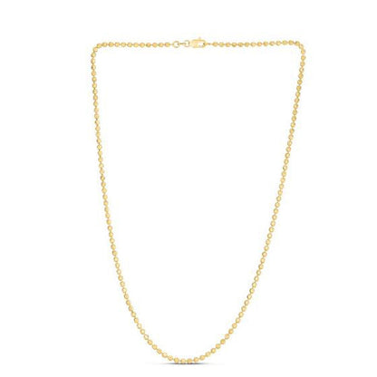 Moon Cut Bead Chain in 14k Yellow Gold (2.50 mm)