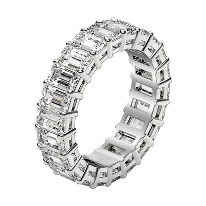Emerald Cut Lab Grown Diamond Eternity Ring in 14k White Gold (3 cttw FG/VS2)