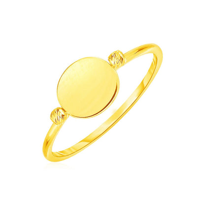 14k Yellow Gold Ring with Polished Oval
