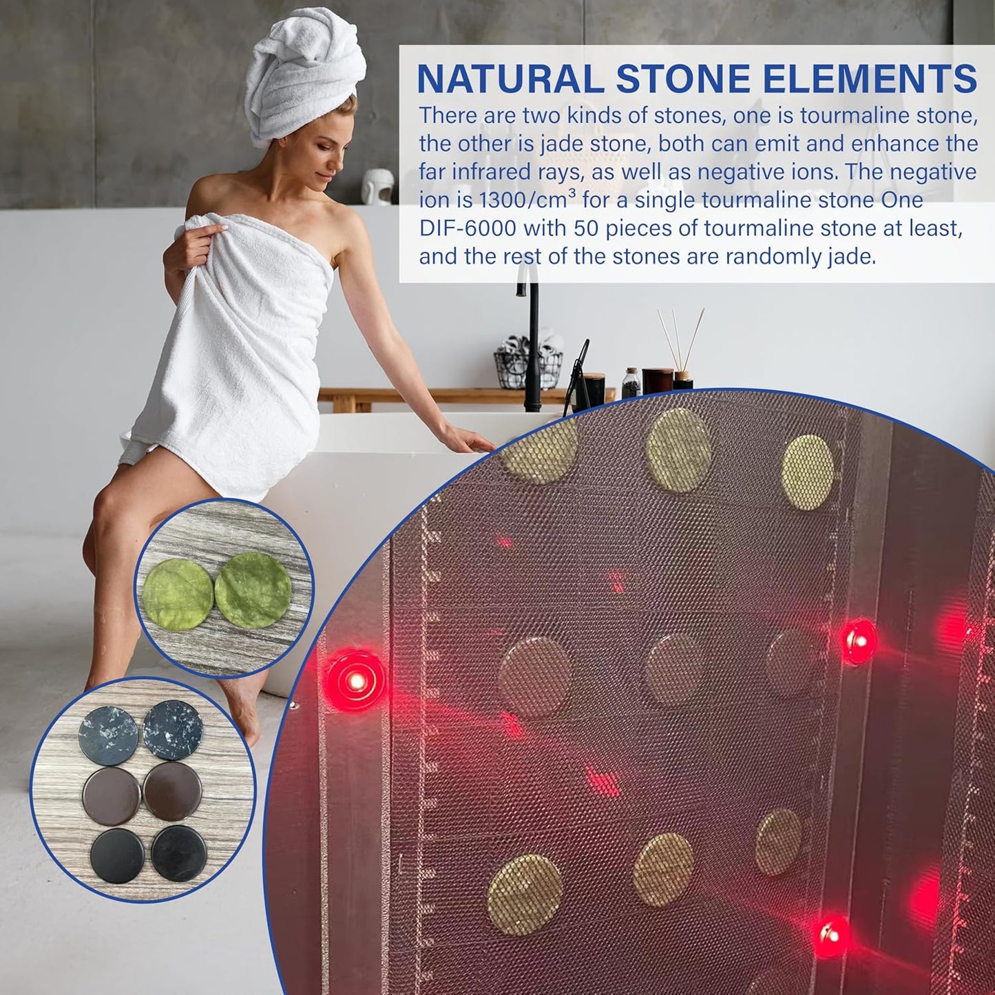 Durasage DIF-6000 Ultra-Low EMF Portable Foldable Infrared Sauna Full Body Home Spa with Heated Foot Pad, Extra Large, Near Infrared Red Light Equipped with Jade & Tourmaline Stones, Powerfull 1000W