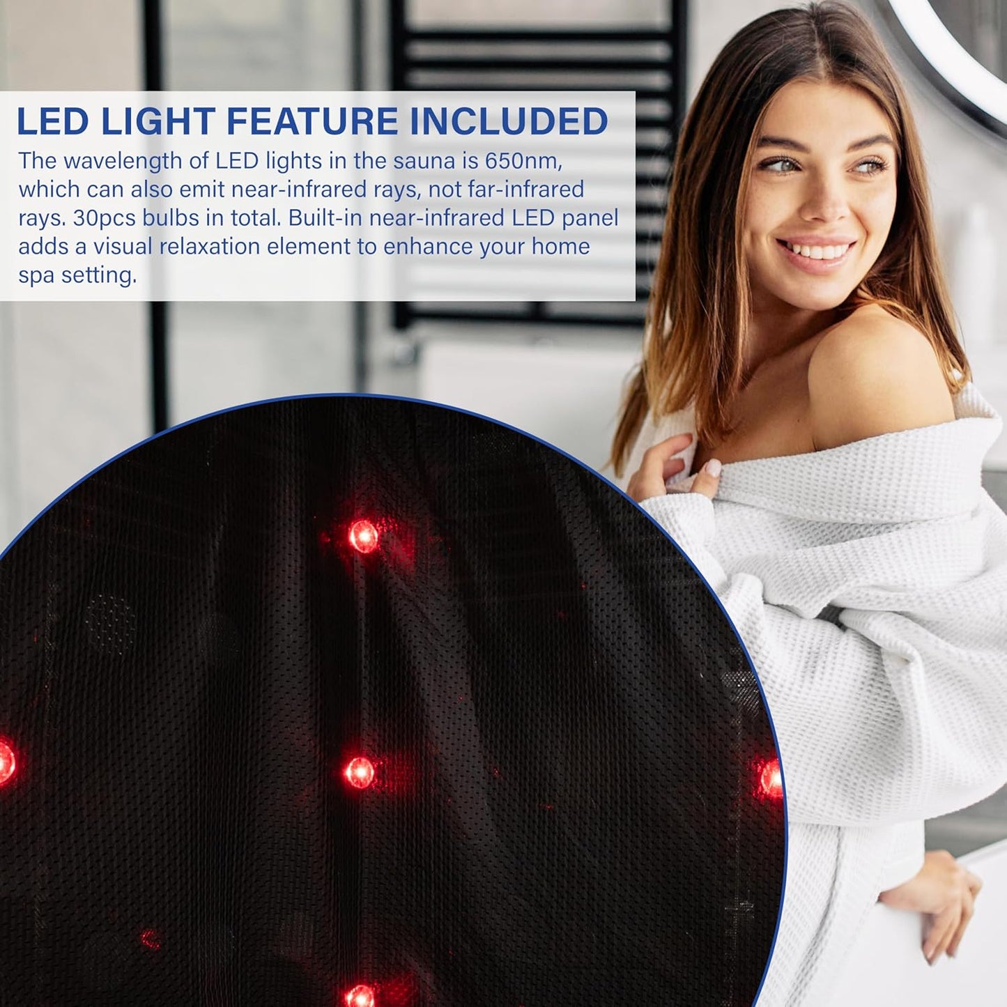 Durasage DIF-6000 Ultra-Low EMF Portable Foldable Infrared Sauna Full Body Home Spa with Heated Foot Pad, Extra Large, Near Infrared Red Light Equipped with Jade & Tourmaline Stones, Powerfull 1000W