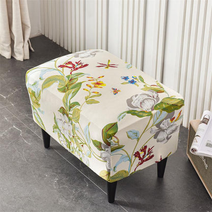 Stretch Spandex Nordic Floral Removable Wing Chair Cover, Relaxing Seat Covers Slipcovers for Armchairs