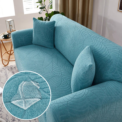 Waterproof Sofa Covers for 1/2/3/4 Seater Jacquard Solid Couches Elastic L Shaped Sofa Cover for Living Room Armchair and Couch
