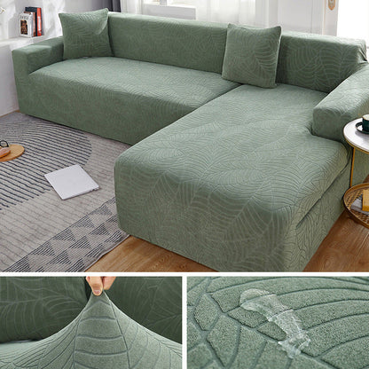 Waterproof Sofa Covers for 1/2/3/4 Seater Jacquard Solid Couches Elastic L Shaped Sofa Cover for Living Room Armchair and Couch