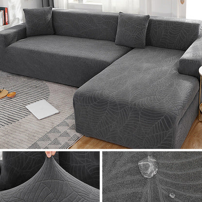 Waterproof Sofa Covers for 1/2/3/4 Seater Jacquard Solid Couches Elastic L Shaped Sofa Cover for Living Room Armchair and Couch