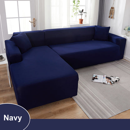 Waterproof Sofa Cover for Living Room - Elastic Solid L Shaped Corner Sofa Cover - Fits 1/2/3/4 Seater Sofa, Couch, Armchair