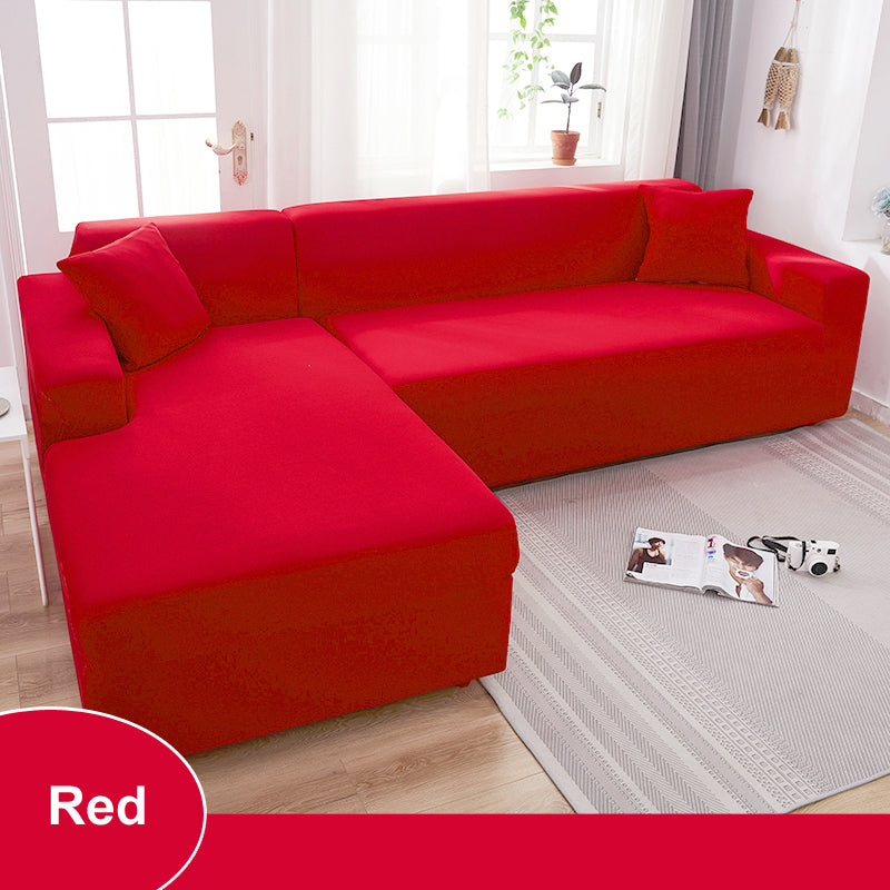 Waterproof Sofa Cover for Living Room - Elastic Solid L Shaped Corner Sofa Cover - Fits 1/2/3/4 Seater Sofa, Couch, Armchair