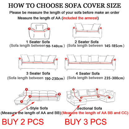 Stretchable Thick Velvet Sofa Cover for L Shaped Corner Sofa in Living Room Fits 1/2/3/4 Seater Couches
