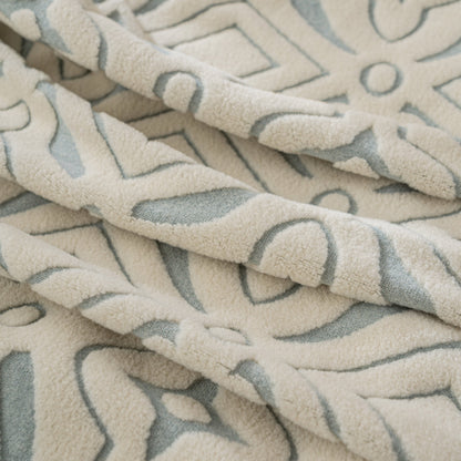 3D Jacquard Geometric Sofa Cover, High Stretch Soft Polar Fleece Slipcover for Couch