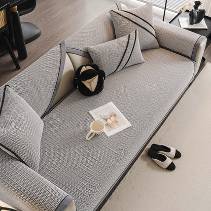 Herringbone Couch Protector for Pets, Non-Slip Washable Sectional Couch Covers