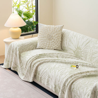 Cooling Botanical Jacquard Couch Cover Decorative Furniture Cover for Loveseat & Sofas