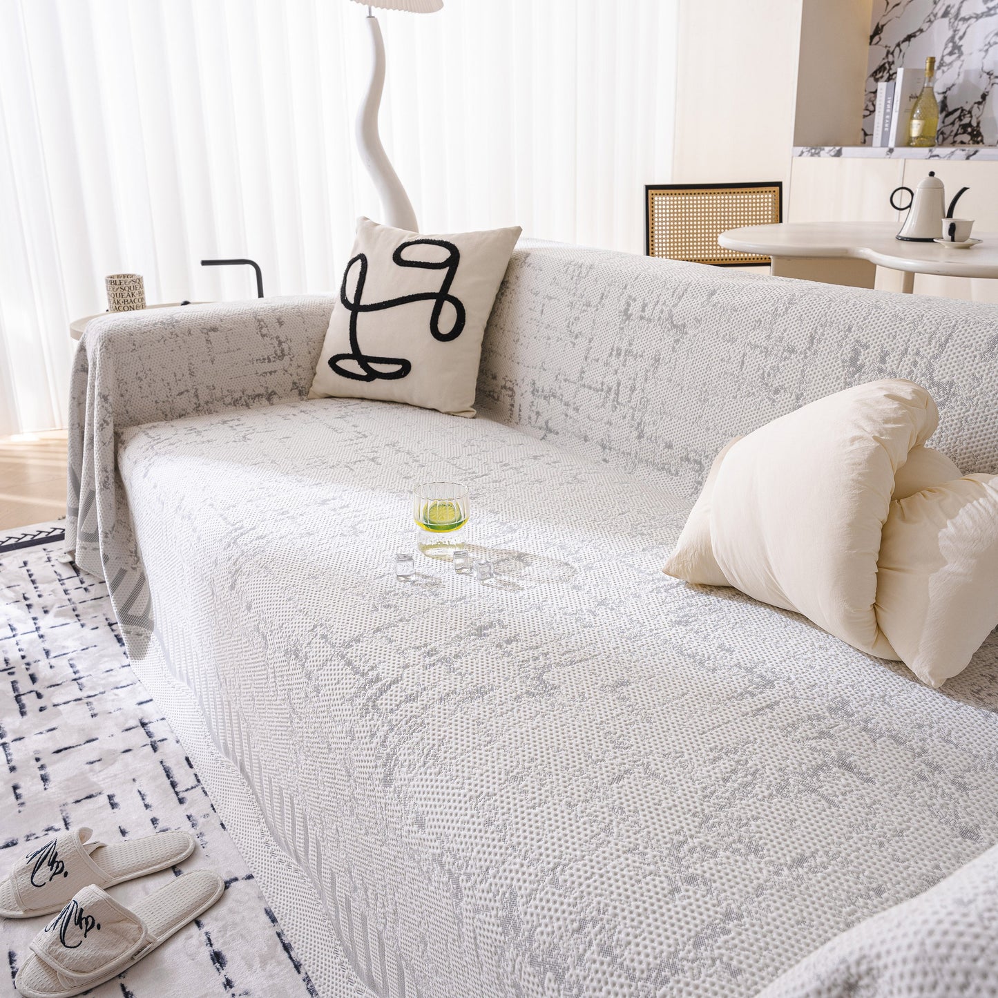 Modern Light Luxury Silky Smooth Couch Throw Protector, Washable Furniture Protector