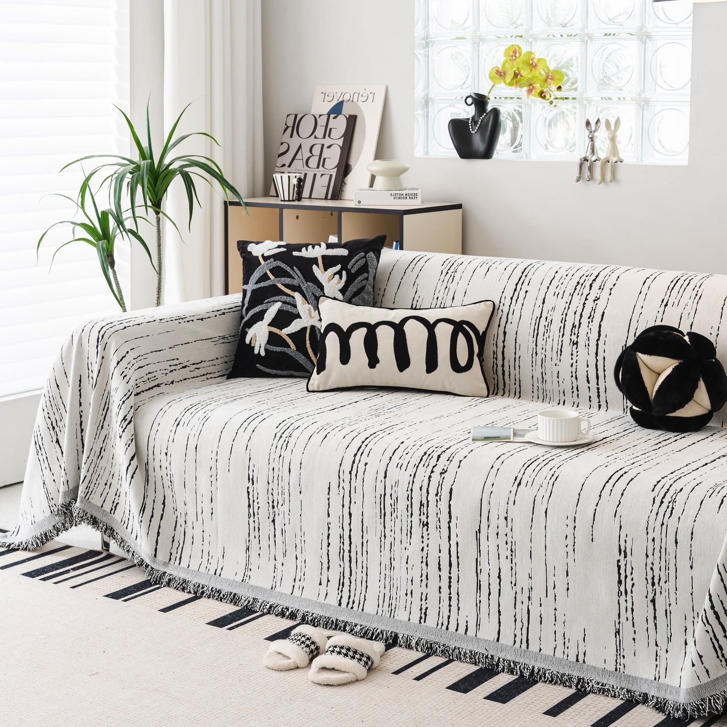 Slip Covers for Sofas, Sofa Throw Cover Soft Chenille Sofa Bed Cover, L Shaped Sectional Couch Covers