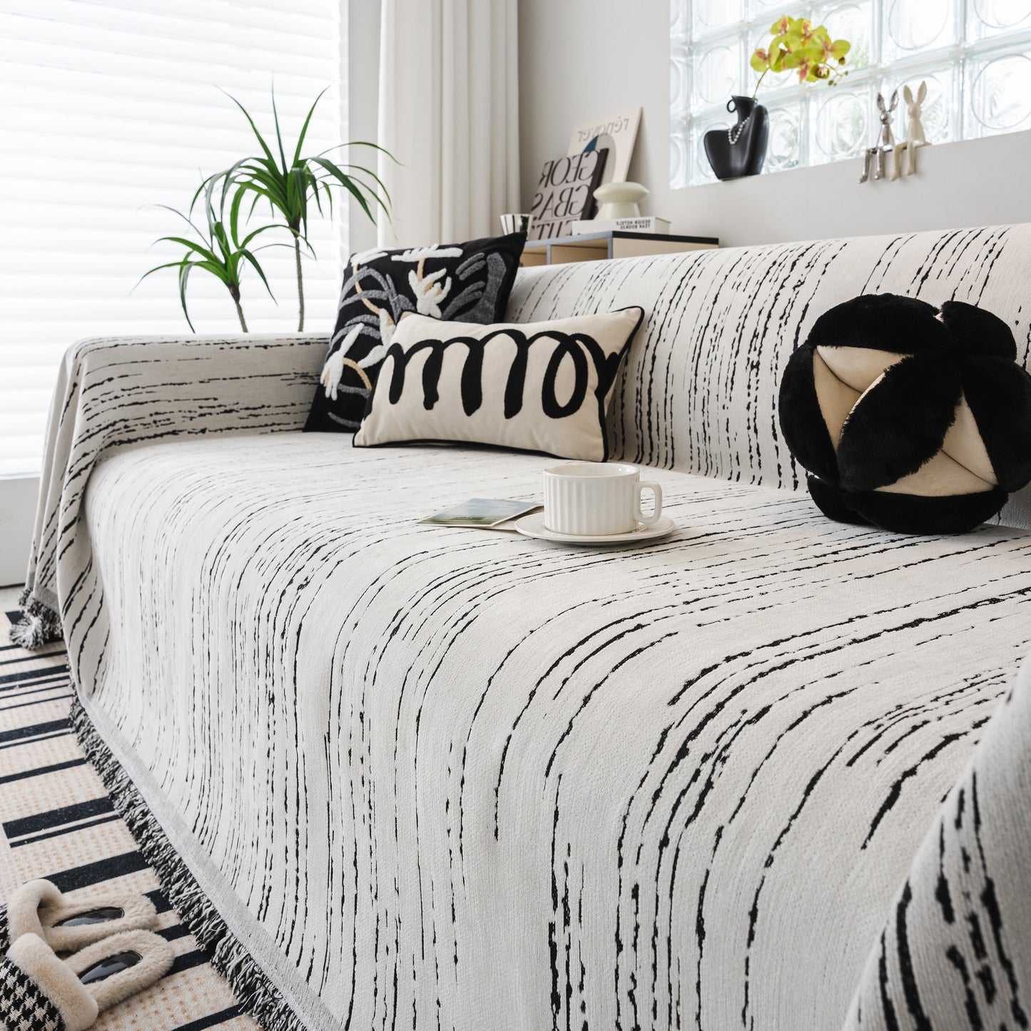 Slip Covers for Sofas, Sofa Throw Cover Soft Chenille Sofa Bed Cover, L Shaped Sectional Couch Covers