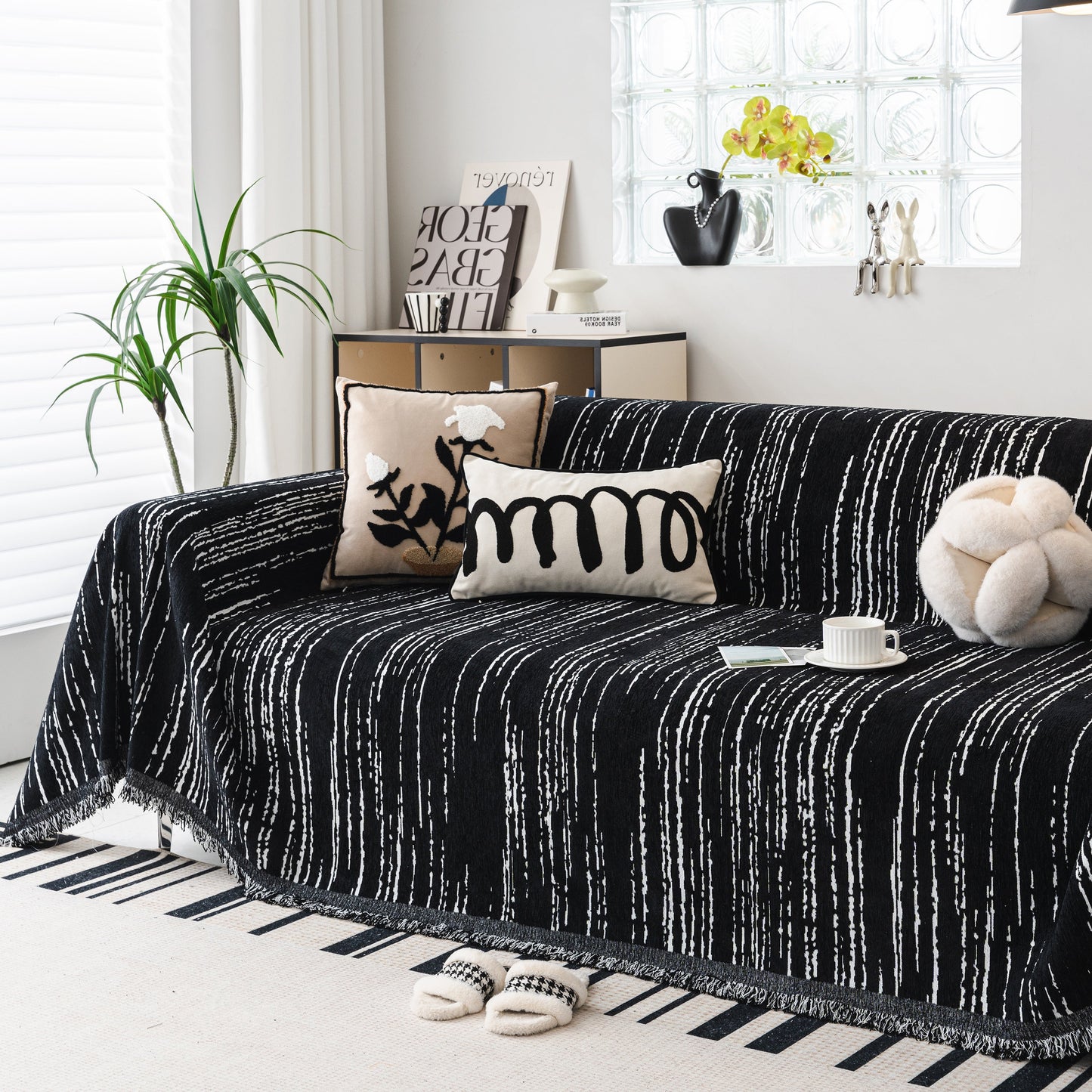 Slip Covers for Sofas, Sofa Throw Cover Soft Chenille Sofa Bed Cover, L Shaped Sectional Couch Covers