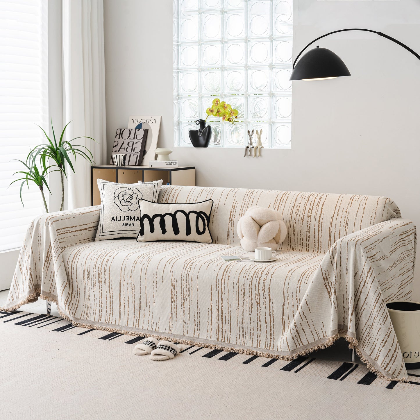 Slip Covers for Sofas, Sofa Throw Cover Soft Chenille Sofa Bed Cover, L Shaped Sectional Couch Covers