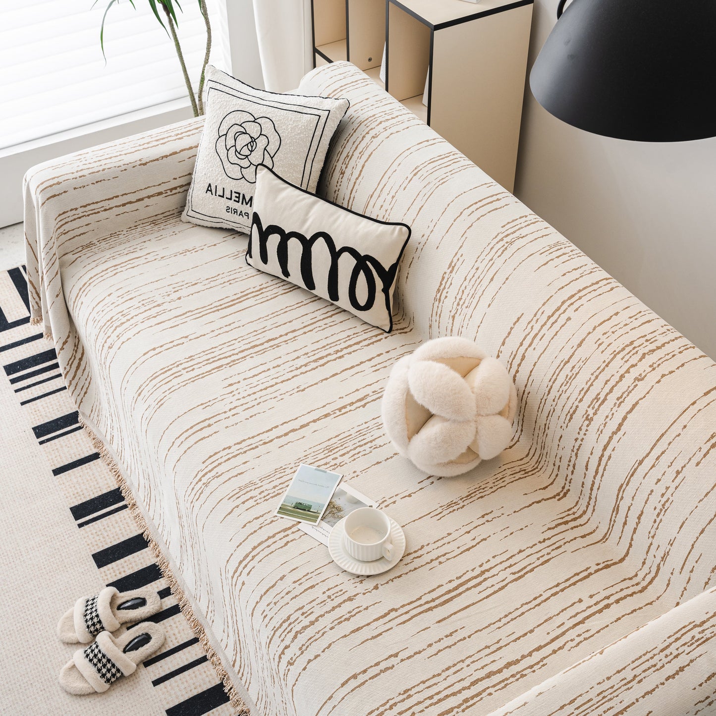 Slip Covers for Sofas, Sofa Throw Cover Soft Chenille Sofa Bed Cover, L Shaped Sectional Couch Covers