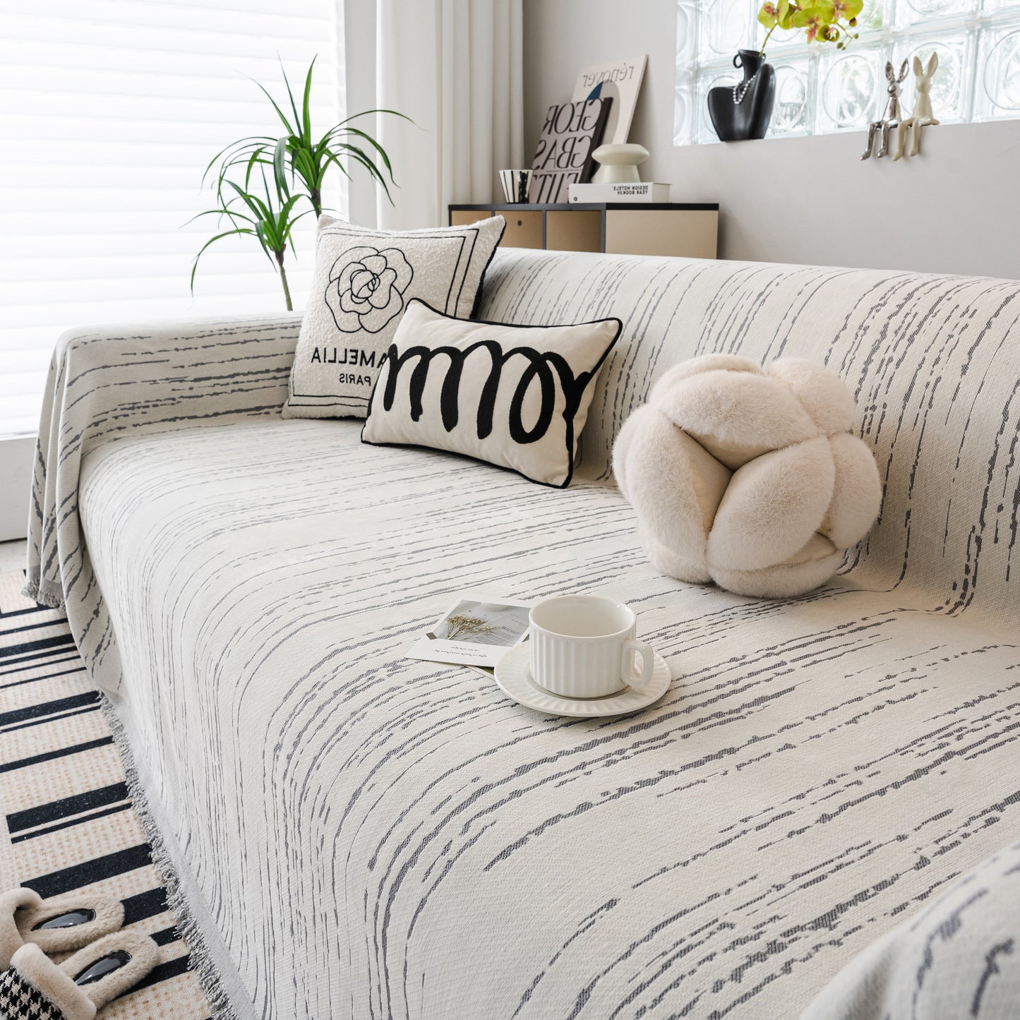 Slip Covers for Sofas, Sofa Throw Cover Soft Chenille Sofa Bed Cover, L Shaped Sectional Couch Covers