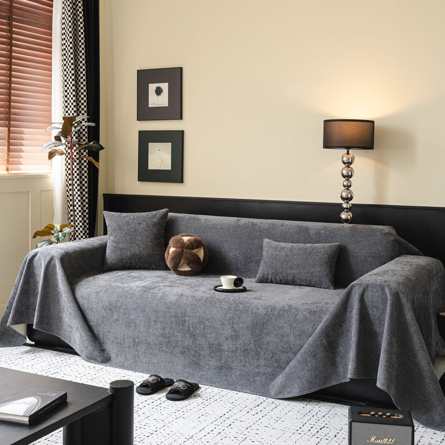 Waterproof Couch Throw Cover for Dogs, Non Slip Slipcover for Leather Fabric Sofa